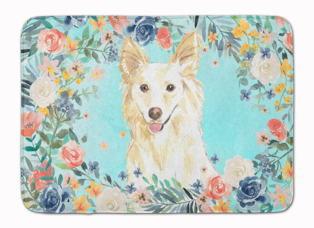 White Collie Memory Foam Kitchen Mat Machine Washable Anti-Fatigue Cushion Comfort Bath or Kitchen Rug
