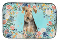 Airedale Terrier Dish Drying Mat Absorbent Dish Drying Mat Pad for Kitchen Counter Dish Drainer Mat for Countertop, 14 x 21", Multicolor
