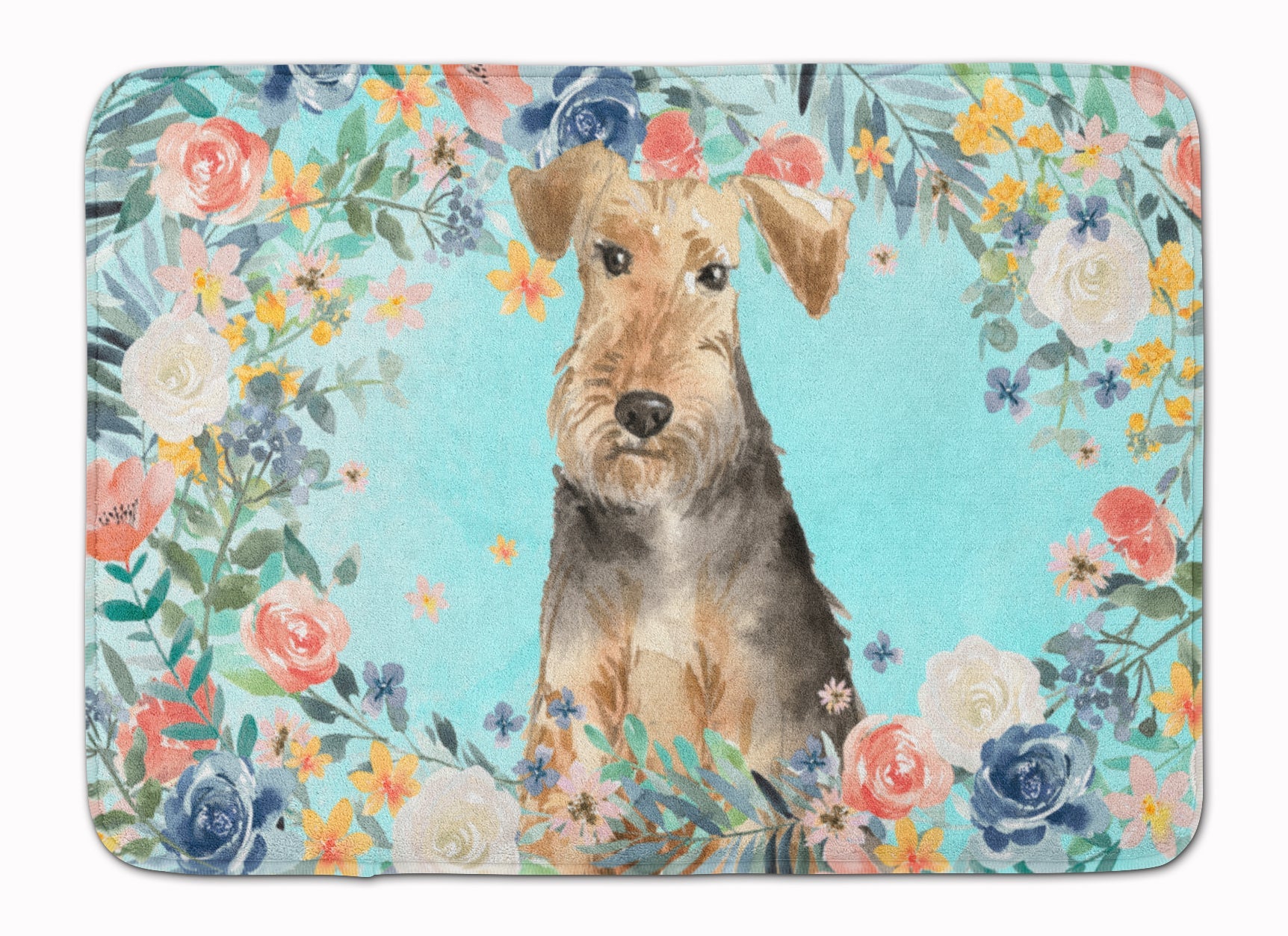Airedale Terrier Memory Foam Kitchen Mat Machine Washable Anti-Fatigue Cushion Comfort Bath or Kitchen Rug