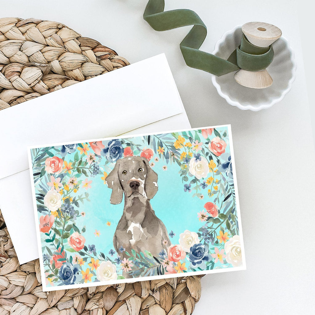 Weimaraner Greeting Cards Pack of 8 Blank Cards with Envelopes Whimsical A7 Size 5x7