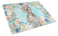 Weimaraner Cutting Board Tempered Glass Kitchen Cutting Surface, Heat Resistant Chopping, Non-Slip Feet, Food Prep & Serving
