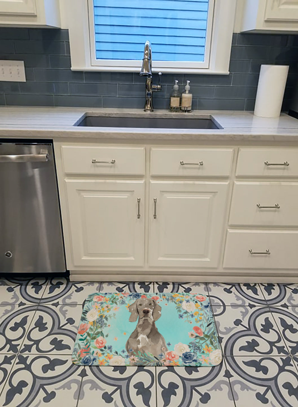 Weimaraner Memory Foam Kitchen Mat Machine Washable Anti-Fatigue Cushion Comfort Bath or Kitchen Rug