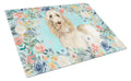 Spinone Italiano Cutting Board Tempered Glass Kitchen Cutting Surface, Heat Resistant Chopping, Non-Slip Feet, Food Prep & Serving