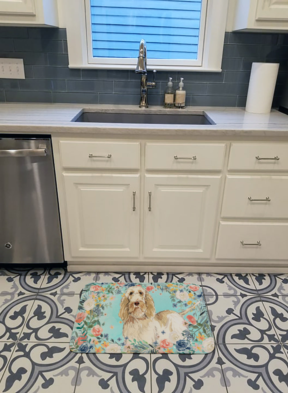 Spinone Italiano Memory Foam Kitchen Mat Machine Washable Anti-Fatigue Cushion Comfort Bath or Kitchen Rug