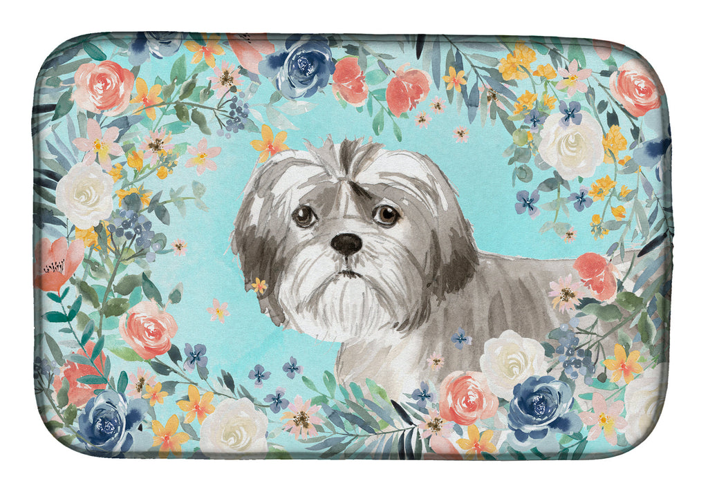 Shih Tzu Puppy Dish Drying Mat Absorbent Dish Drying Mat Pad for Kitchen Counter Dish Drainer Mat for Countertop, 14 x 21", Multicolor