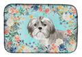 Shih Tzu Puppy Dish Drying Mat Absorbent Dish Drying Mat Pad for Kitchen Counter Dish Drainer Mat for Countertop, 14 x 21", Multicolor