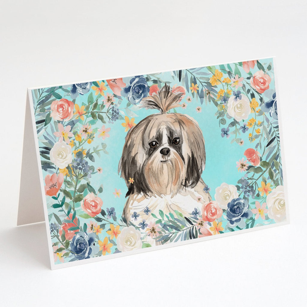 Shih Tzu Greeting Cards Pack of 8 Blank Cards with Envelopes Whimsical A7 Size 5x7