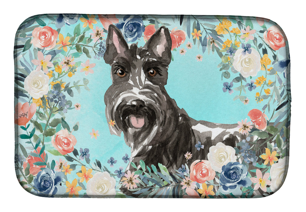 Scottish Terrier Dish Drying Mat Absorbent Dish Drying Mat Pad for Kitchen Counter Dish Drainer Mat for Countertop, 14 x 21", Multicolor