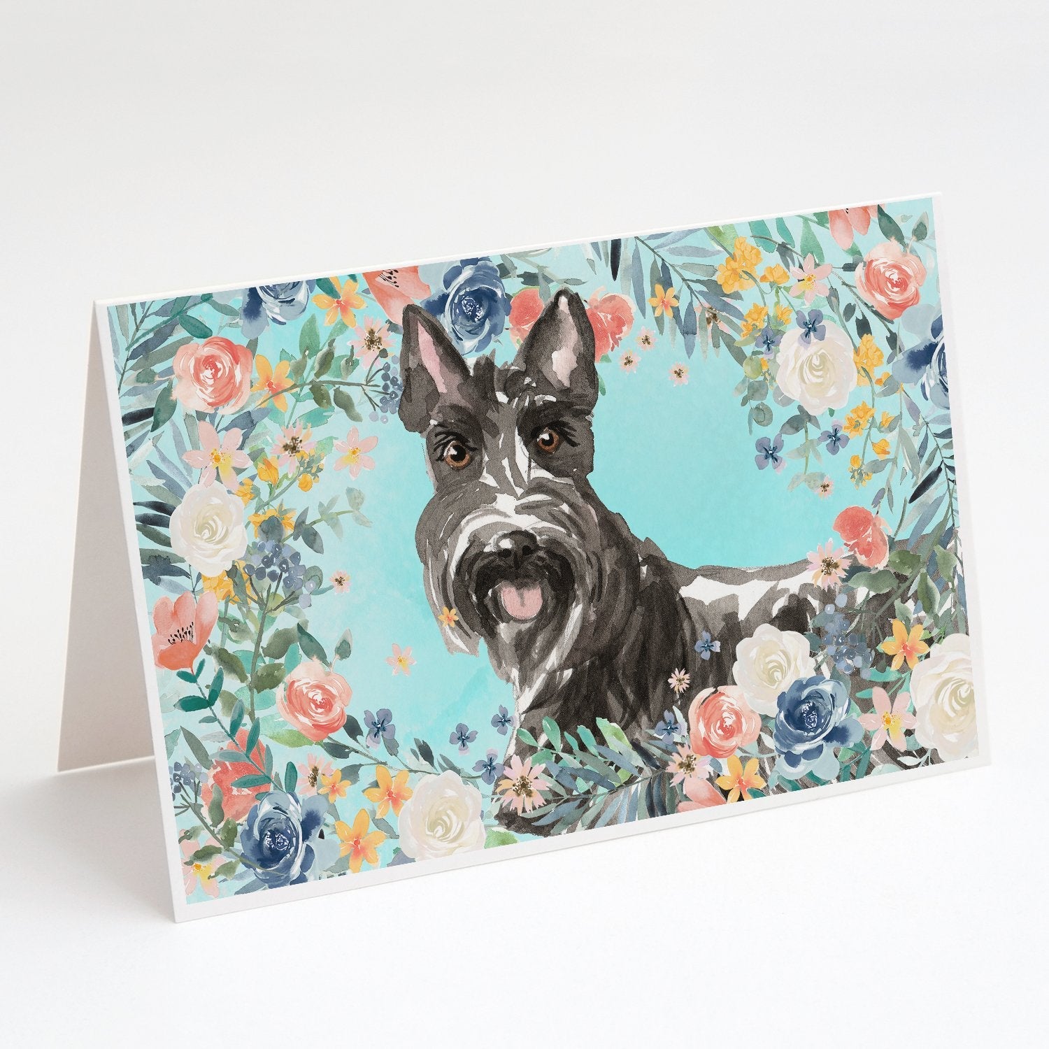 Scottish Terrier Greeting Cards Pack of 8 Blank Cards with Envelopes Whimsical A7 Size 5x7