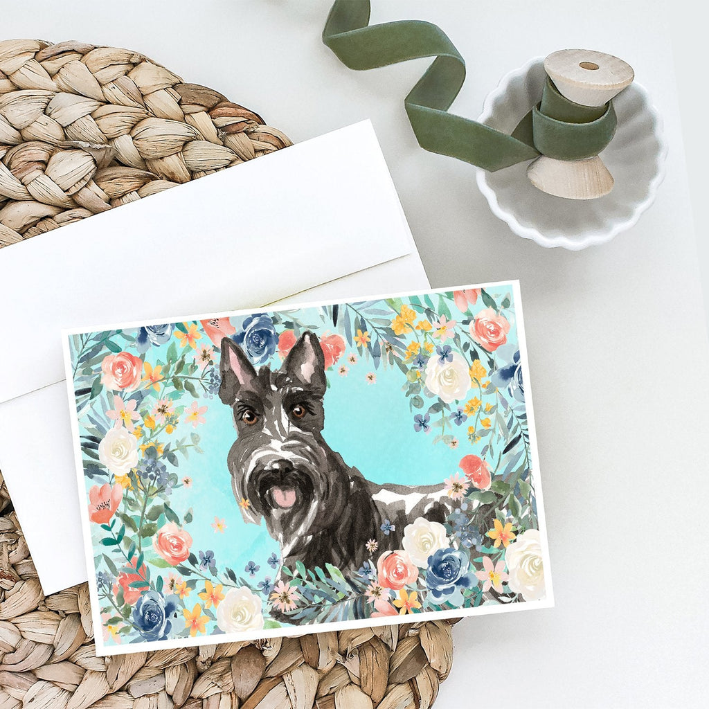 Scottish Terrier Greeting Cards Pack of 8 Blank Cards with Envelopes Whimsical A7 Size 5x7