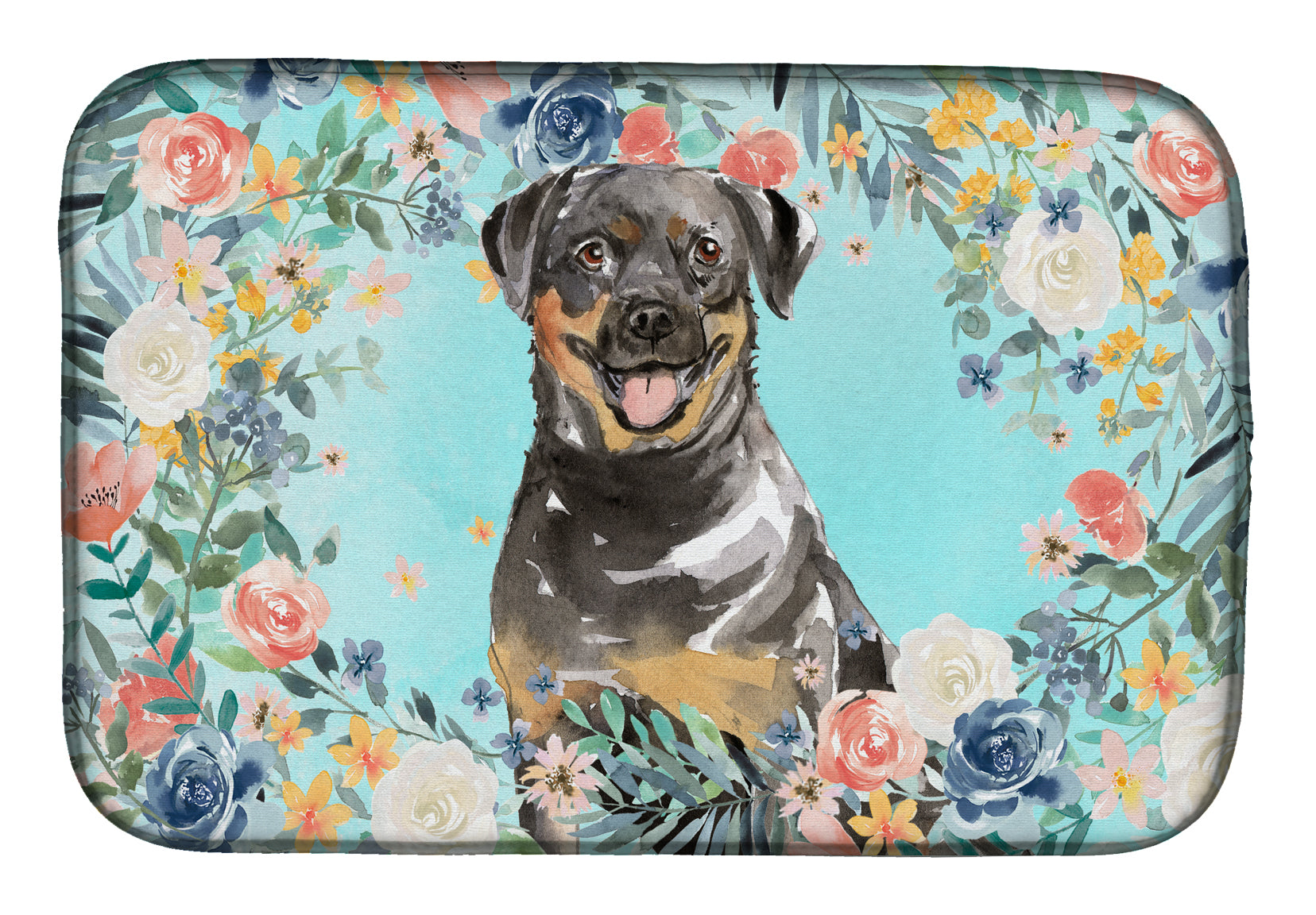 Rottweiler Dish Drying Mat Absorbent Dish Drying Mat Pad for Kitchen Counter Dish Drainer Mat for Countertop, 14 x 21", Multicolor