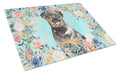 Rottweiler Cutting Board Tempered Glass Kitchen Cutting Surface, Heat Resistant Chopping, Non-Slip Feet, Food Prep & Serving