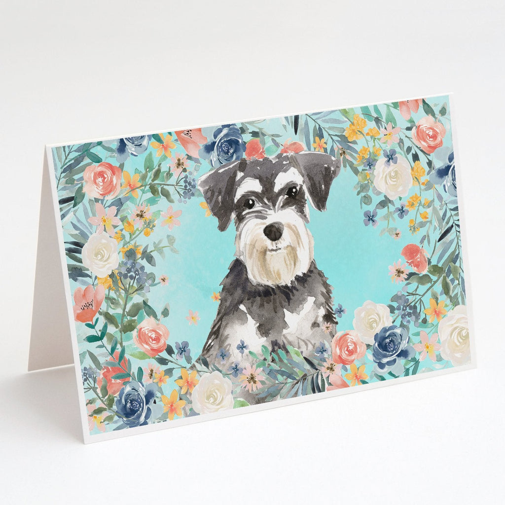 Schnauzer 3417 Greeting Cards Pack of 8 Blank Cards with Envelopes Whimsical A7 Size 5x7