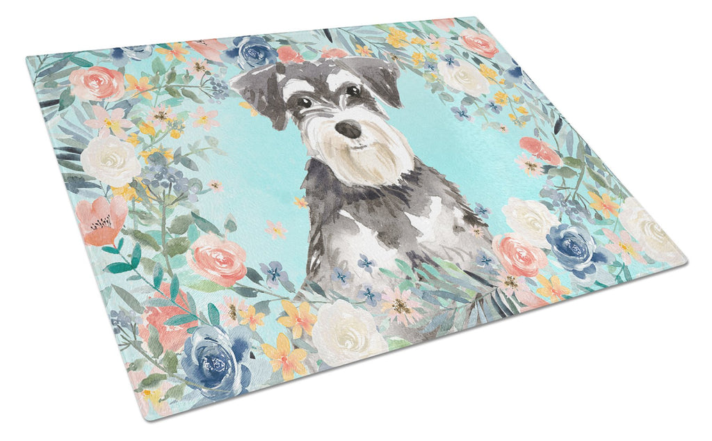 Schnauzer 3417 Cutting Board Tempered Glass Kitchen Cutting Surface, Heat Resistant Chopping, Non-Slip Feet, Food Prep & Serving