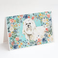 Maltese Greeting Cards Pack of 8 Blank Cards with Envelopes Whimsical A7 Size 5x7