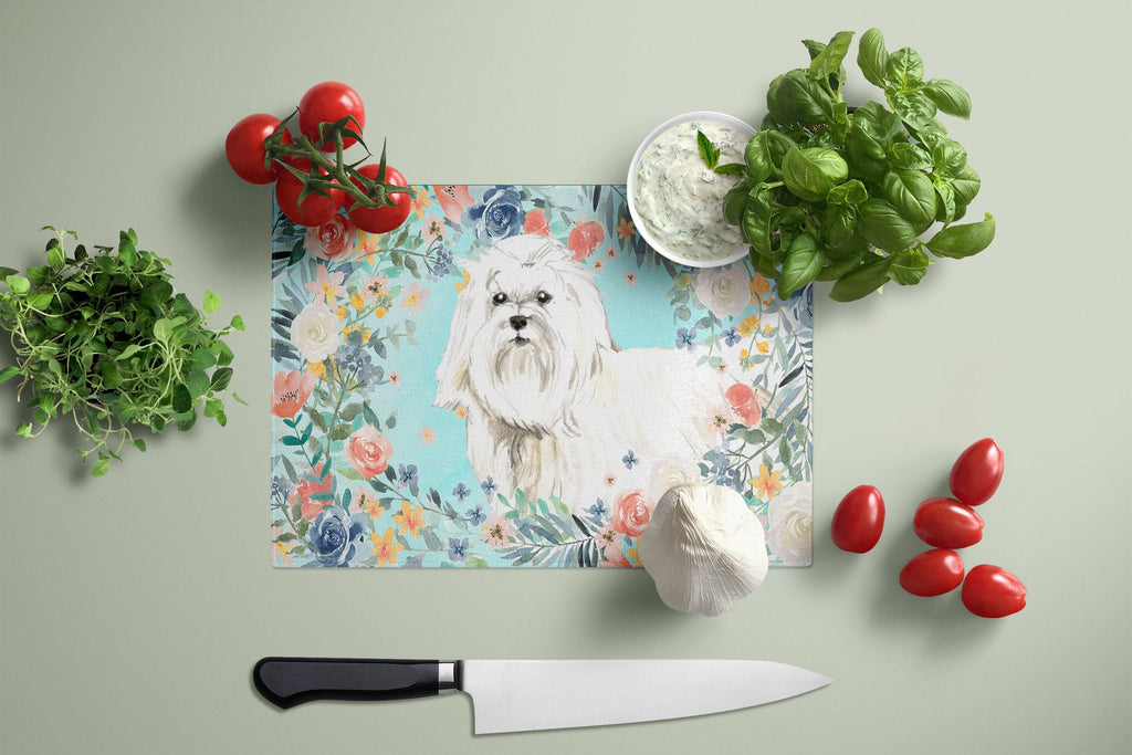 Maltese Cutting Board Tempered Glass Kitchen Cutting Surface, Heat Resistant Chopping, Non-Slip Feet, Food Prep & Serving