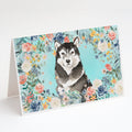 Alaskan Malamute Greeting Cards Pack of 8 Blank Cards with Envelopes Whimsical A7 Size 5x7