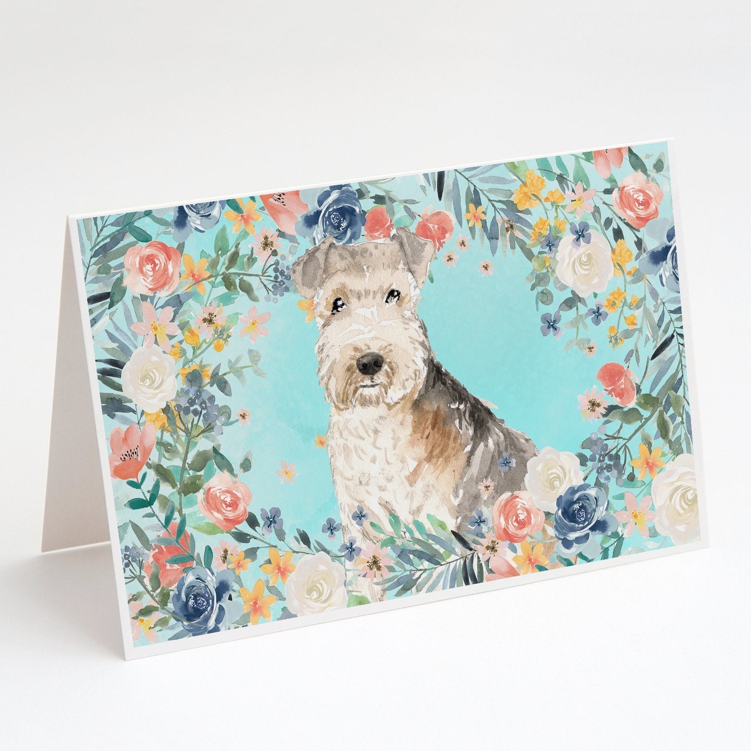 Lakeland Terrier Greeting Cards Pack of 8 Blank Cards with Envelopes Whimsical A7 Size 5x7