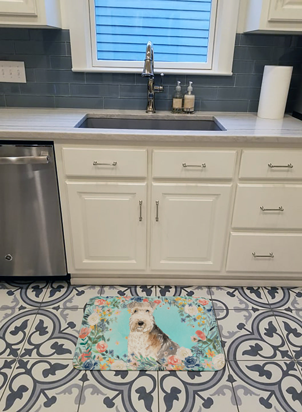 Lakeland Terrier Memory Foam Kitchen Mat Machine Washable Anti-Fatigue Cushion Comfort Bath or Kitchen Rug