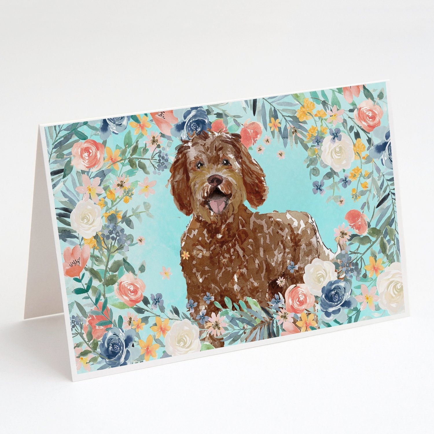 Labradoodle Greeting Cards Pack of 8 Blank Cards with Envelopes Whimsical A7 Size 5x7