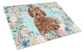 Labradoodle Cutting Board Tempered Glass Kitchen Cutting Surface, Heat Resistant Chopping, Non-Slip Feet, Food Prep & Serving