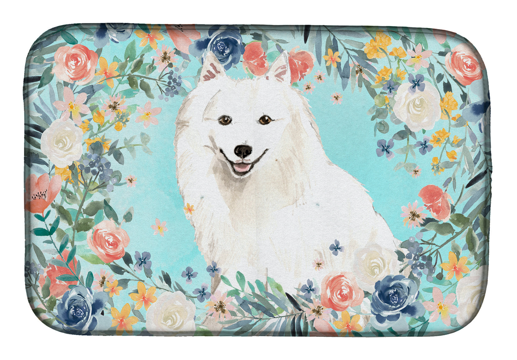 Japanese Spitz Dish Drying Mat Absorbent Dish Drying Mat Pad for Kitchen Counter Dish Drainer Mat for Countertop, 14 x 21", Multicolor