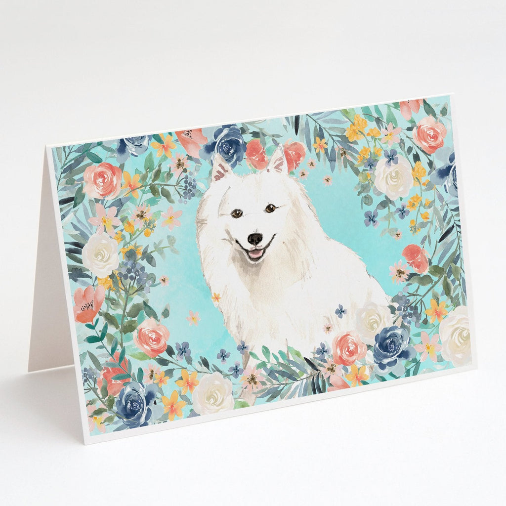 Japanese Spitz Greeting Cards Pack of 8 Blank Cards with Envelopes Whimsical A7 Size 5x7