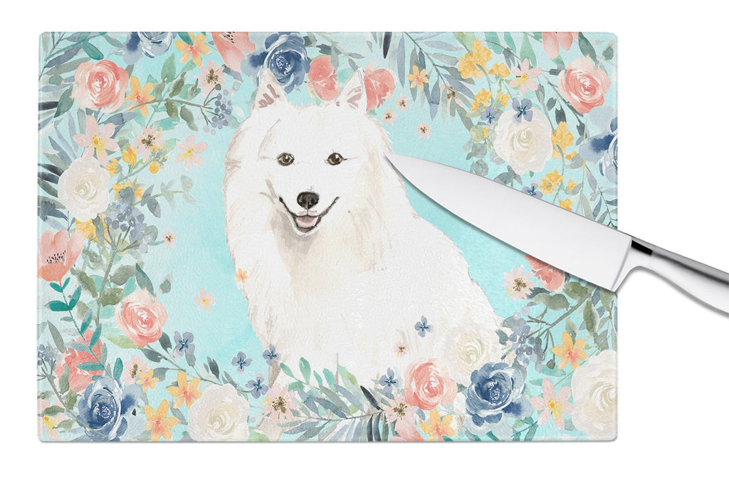 Japanese Spitz Cutting Board Tempered Glass Kitchen Cutting Surface, Heat Resistant Chopping, Non-Slip Feet, Food Prep & Serving