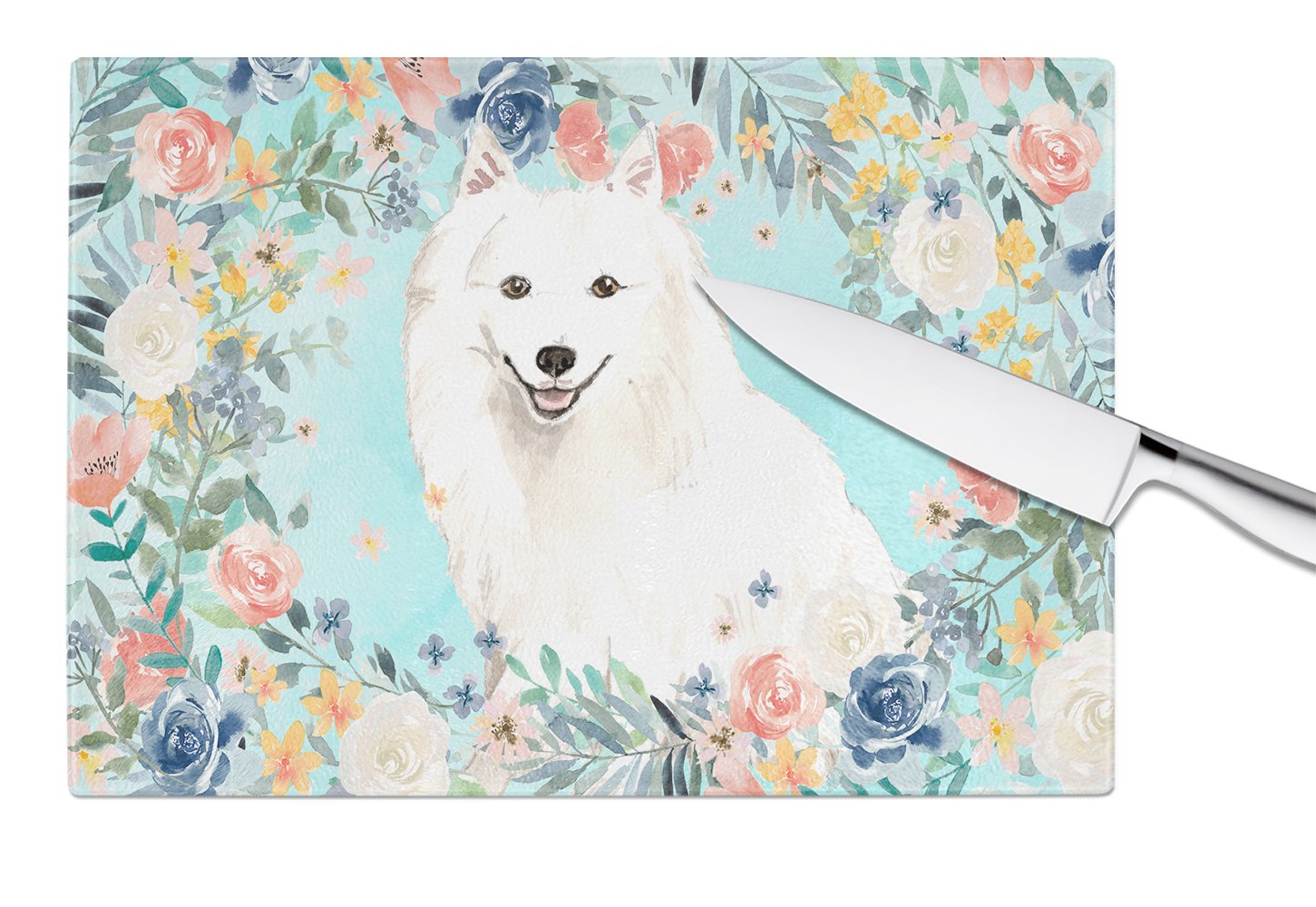 Japanese Spitz Cutting Board Tempered Glass Kitchen Cutting Surface, Heat Resistant Chopping, Non-Slip Feet, Food Prep & Serving