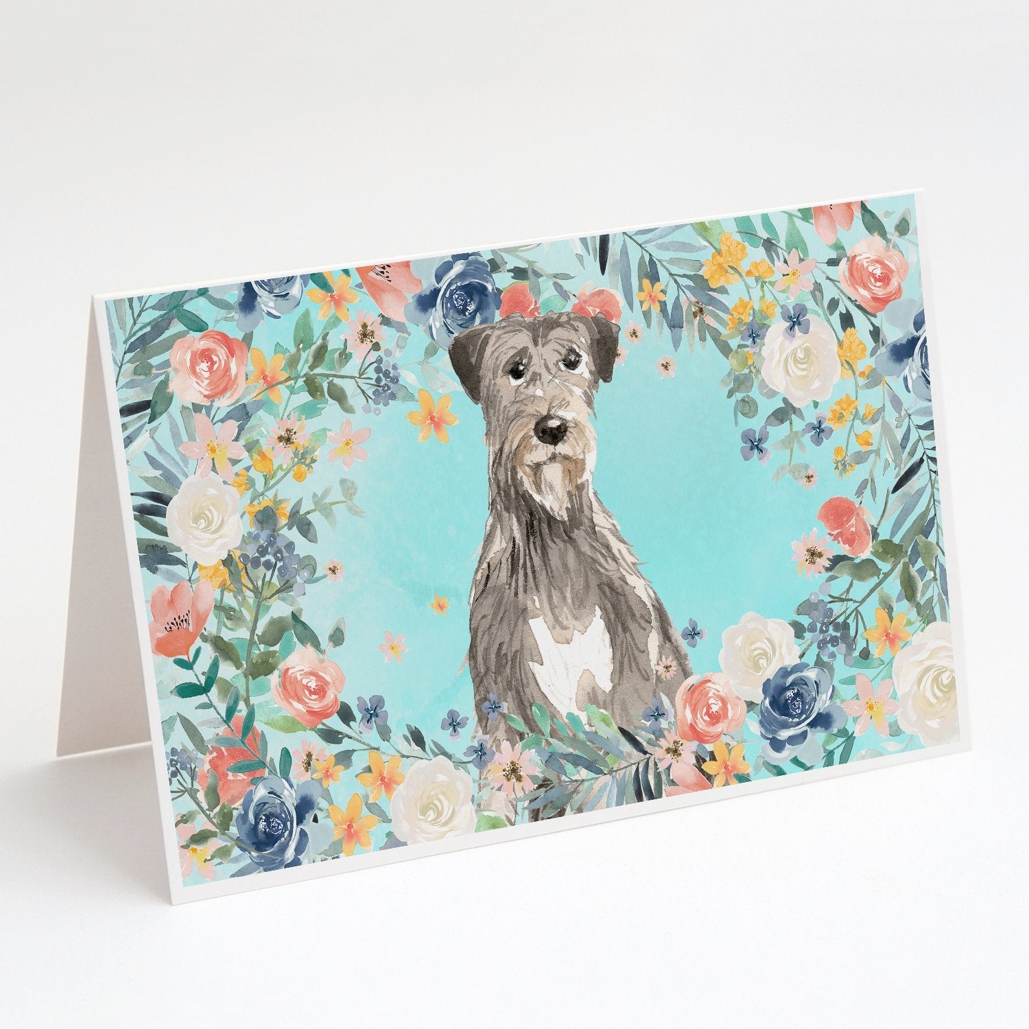Irish Wolfhound Greeting Cards Pack of 8 Blank Cards with Envelopes Whimsical A7 Size 5x7
