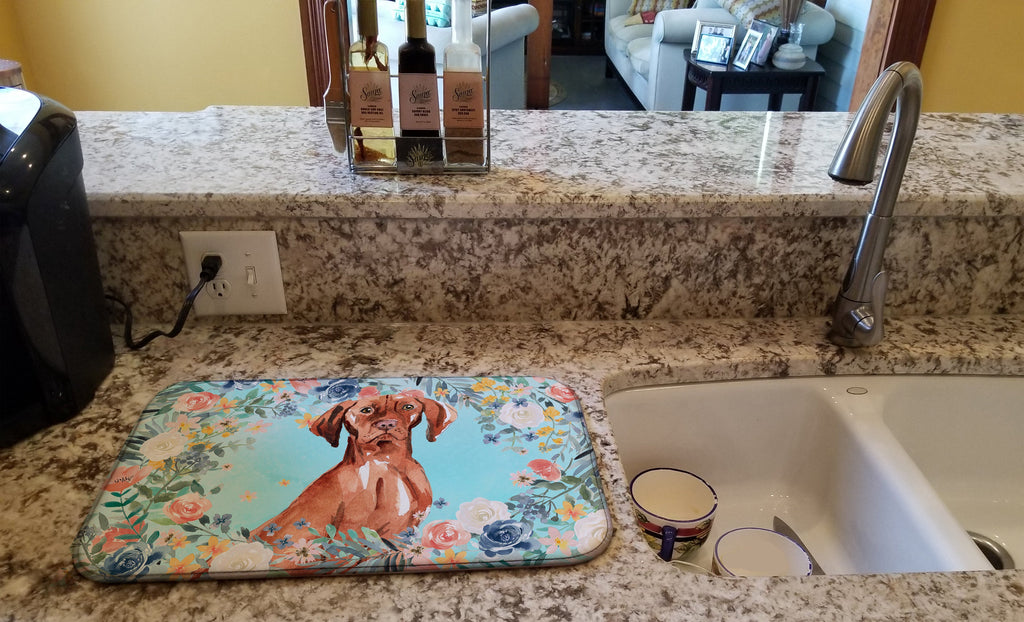 Vizsla Dish Drying Mat Absorbent Dish Drying Mat Pad for Kitchen Counter Dish Drainer Mat for Countertop, 14 x 21", Multicolor
