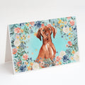 Vizsla Greeting Cards Pack of 8 Blank Cards with Envelopes Whimsical A7 Size 5x7