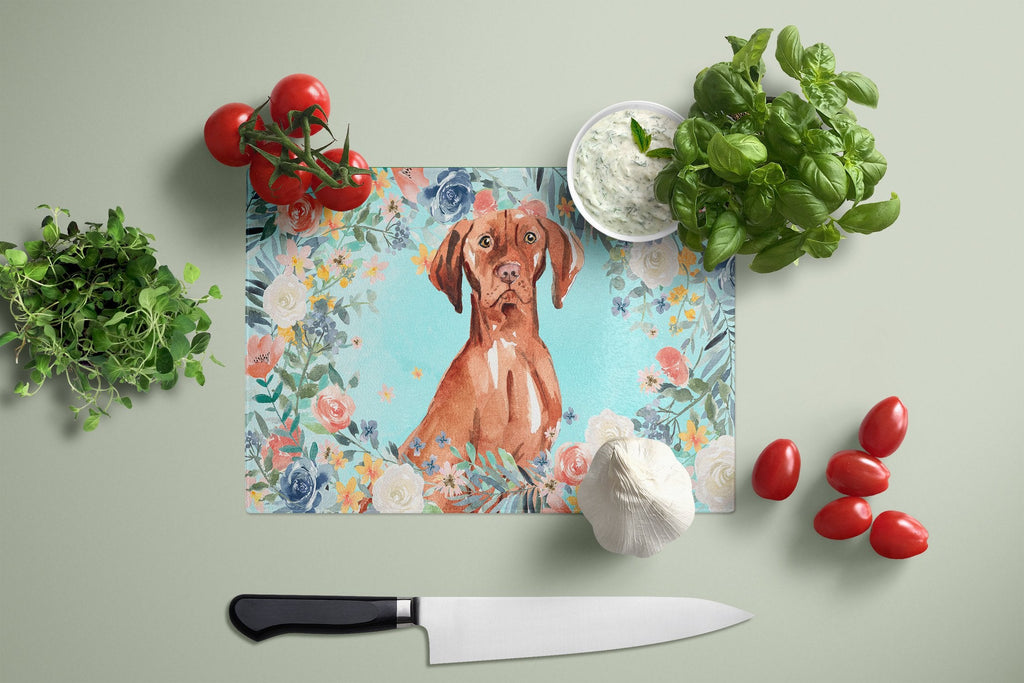 Vizsla Cutting Board Tempered Glass Kitchen Cutting Surface, Heat Resistant Chopping, Non-Slip Feet, Food Prep & Serving