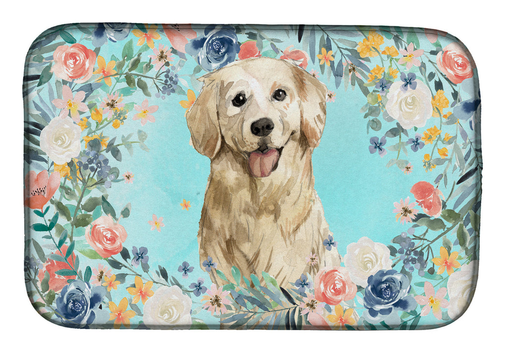 Golden Retriever Dish Drying Mat Absorbent Dish Drying Mat Pad for Kitchen Counter Dish Drainer Mat for Countertop, 14 x 21", Multicolor