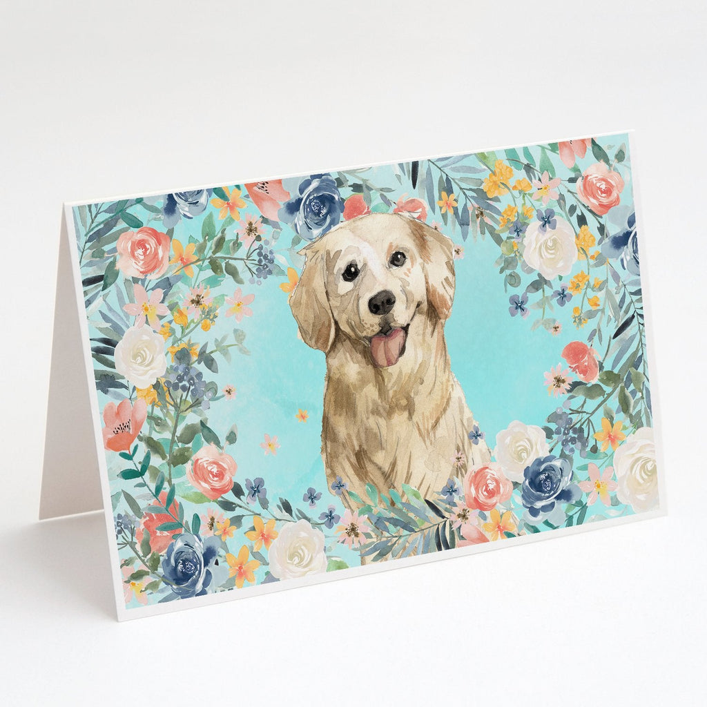 Golden Retriever Greeting Cards Pack of 8 Blank Cards with Envelopes Whimsical A7 Size 5x7