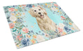 Golden Retriever Cutting Board Tempered Glass Kitchen Cutting Surface, Heat Resistant Chopping, Non-Slip Feet, Food Prep & Serving