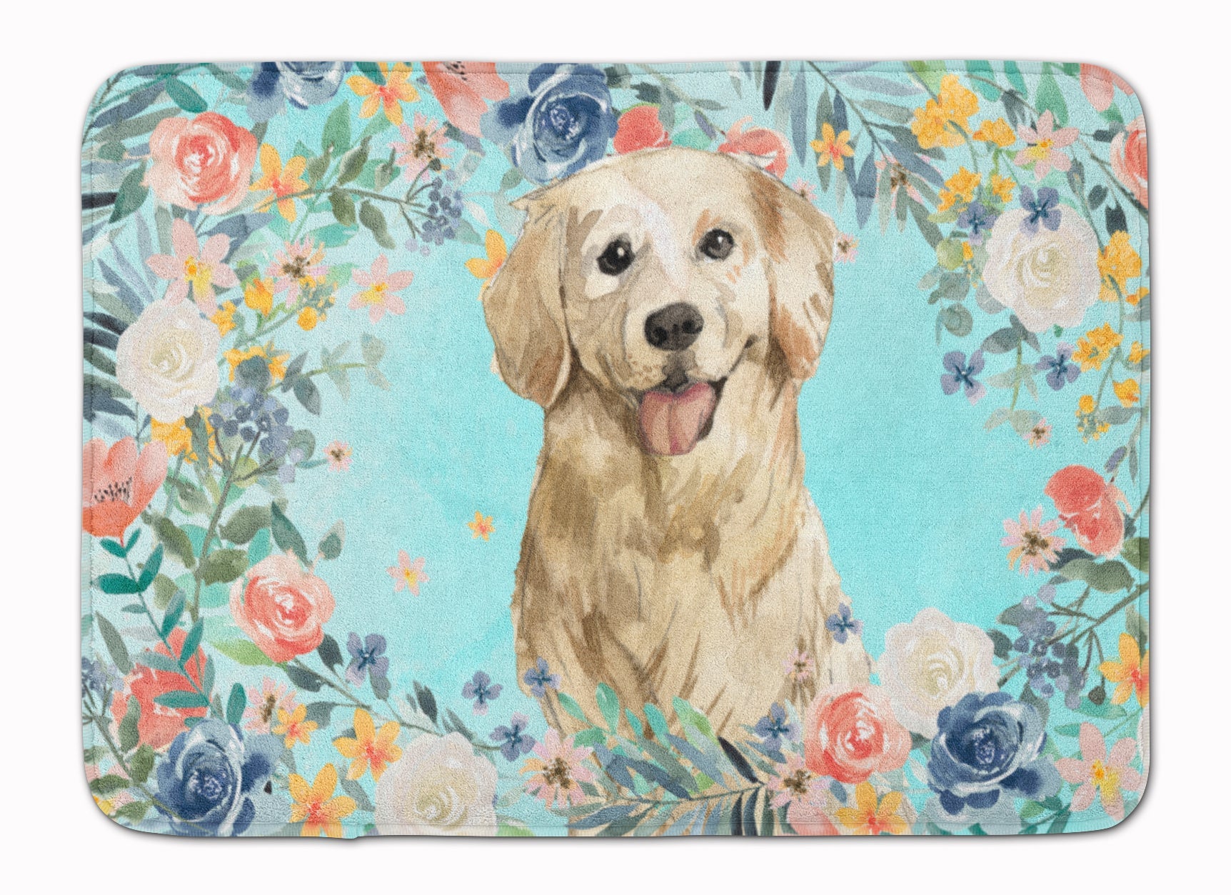 Golden Retriever Memory Foam Kitchen Mat Machine Washable Anti-Fatigue Cushion Comfort Bath or Kitchen Rug
