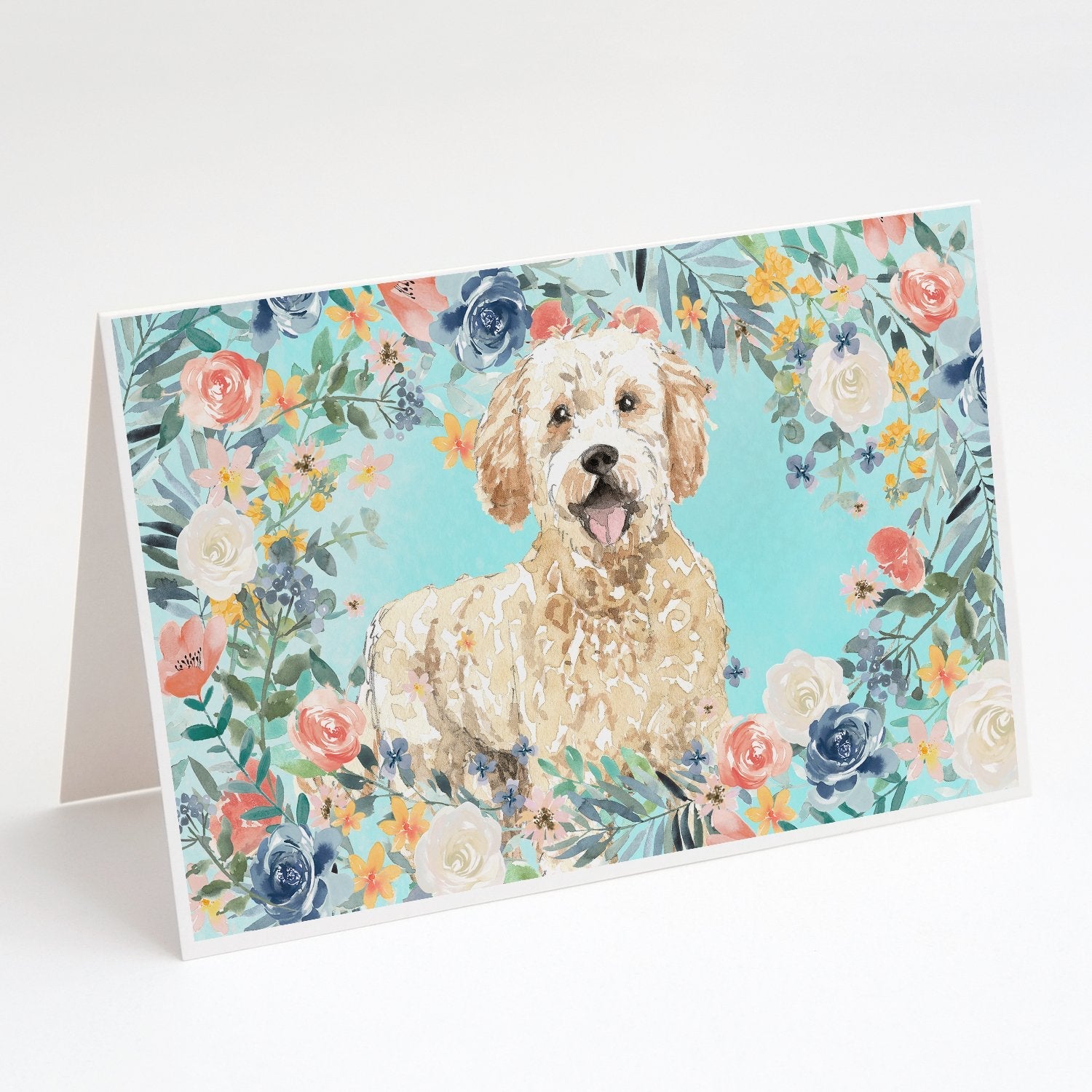 Goldendoodle Greeting Cards Pack of 8 Blank Cards with Envelopes Whimsical A7 Size 5x7