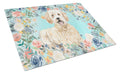 Goldendoodle Cutting Board Tempered Glass Kitchen Cutting Surface, Heat Resistant Chopping, Non-Slip Feet, Food Prep & Serving
