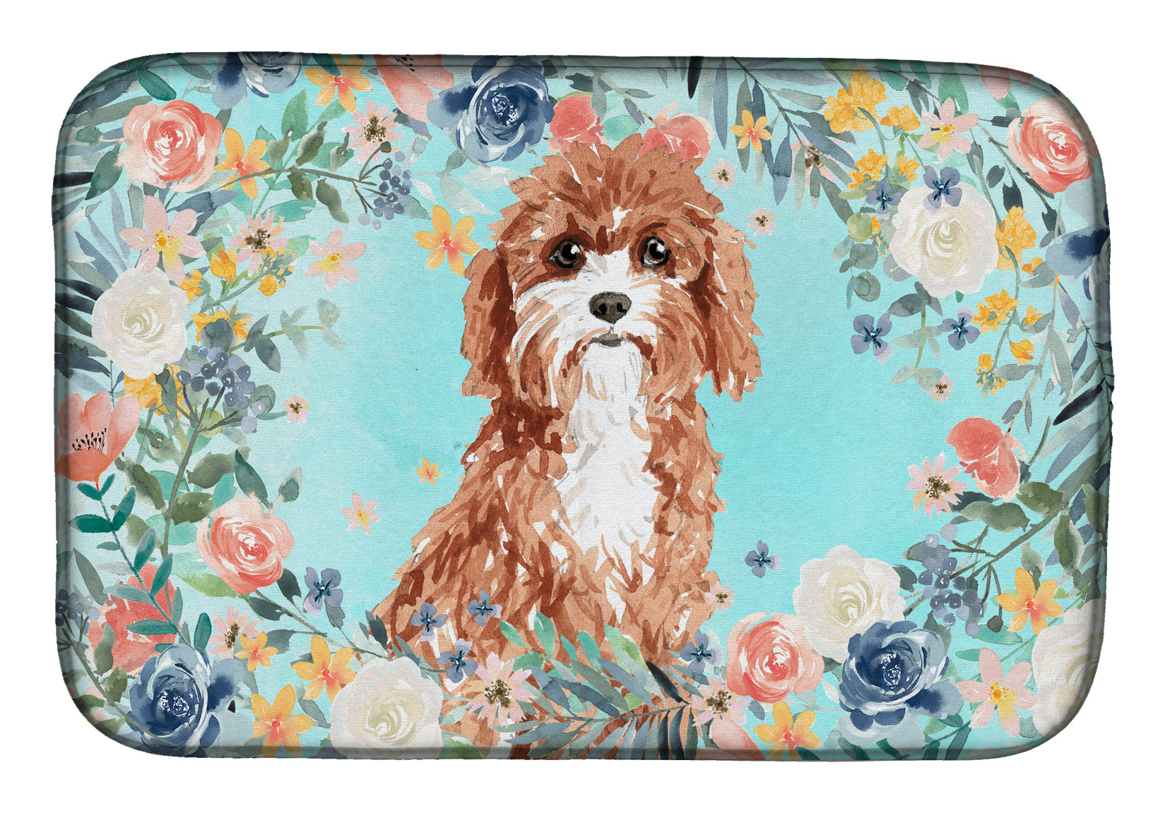 Cavapoo Dish Drying Mat Absorbent Dish Drying Mat Pad for Kitchen Counter Dish Drainer Mat for Countertop, 14 x 21", Multicolor