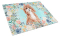 Cavapoo Cutting Board Tempered Glass Kitchen Cutting Surface, Heat Resistant Chopping, Non-Slip Feet, Food Prep & Serving