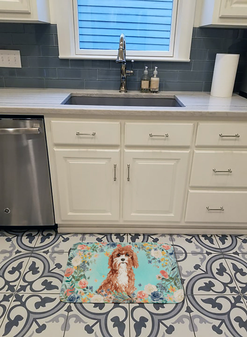 Cavapoo Memory Foam Kitchen Mat Machine Washable Anti-Fatigue Cushion Comfort Bath or Kitchen Rug