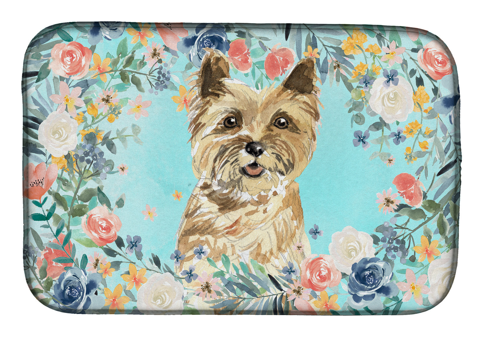 Cairn Terrier Dish Drying Mat Absorbent Dish Drying Mat Pad for Kitchen Counter Dish Drainer Mat for Countertop, 14 x 21", Multicolor