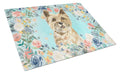 Cairn Terrier Cutting Board Tempered Glass Kitchen Cutting Surface, Heat Resistant Chopping, Non-Slip Feet, Food Prep & Serving