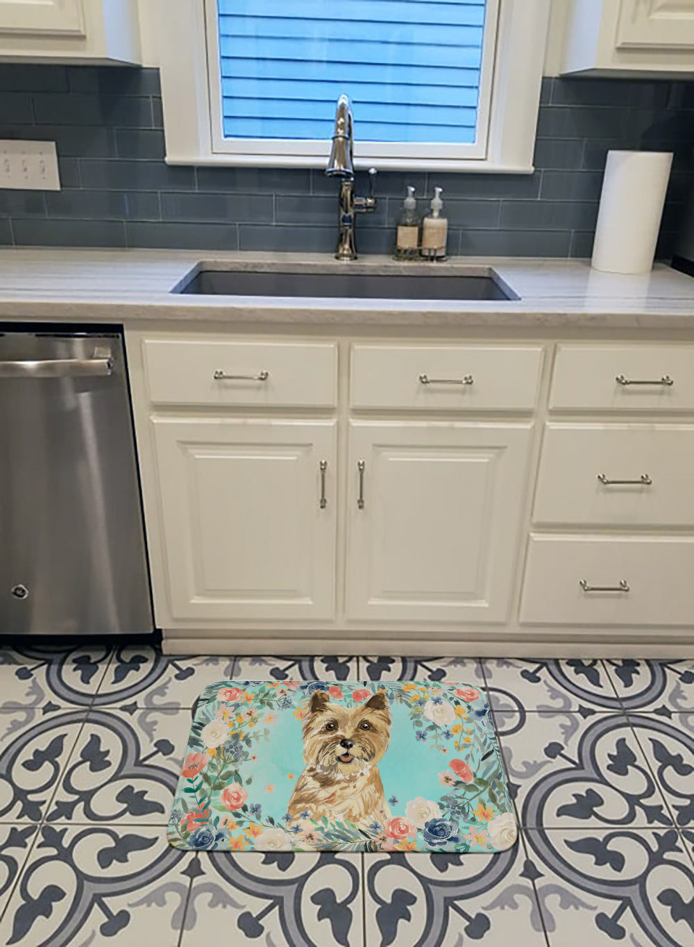 Cairn Terrier Memory Foam Kitchen Mat Machine Washable Anti-Fatigue Cushion Comfort Bath or Kitchen Rug