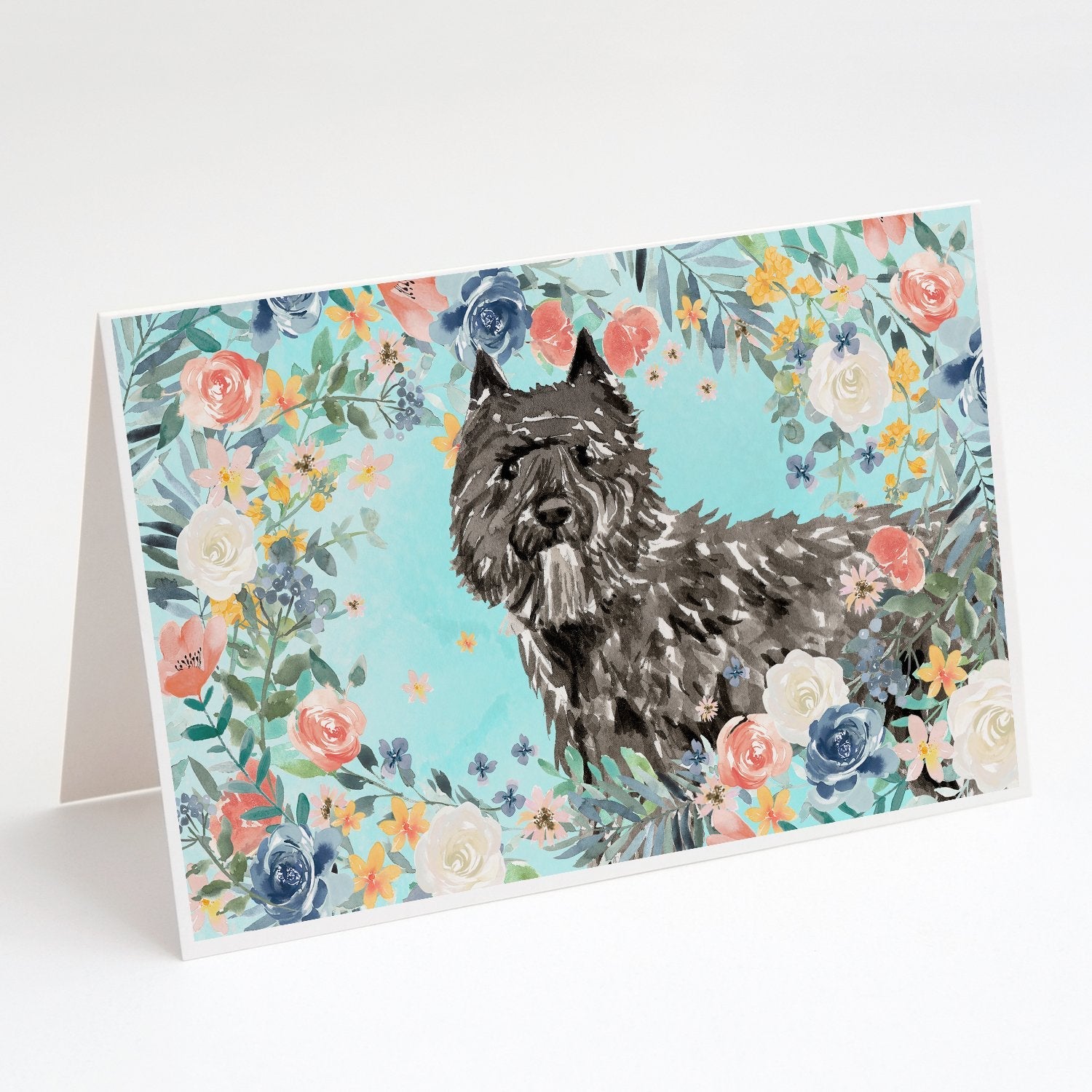 Bouvier des Flandres Greeting Cards Pack of 8 Blank Cards with Envelopes Whimsical A7 Size 5x7