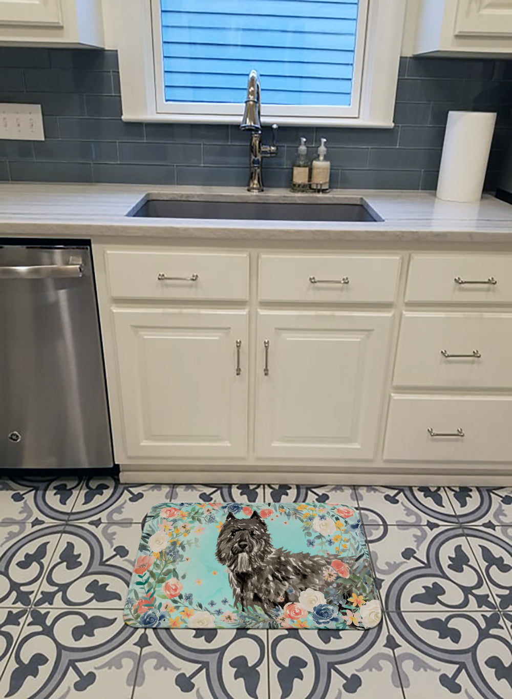 Bouvier des Flandres Memory Foam Kitchen Mat Machine Washable Anti-Fatigue Cushion Comfort Bath or Kitchen Rug