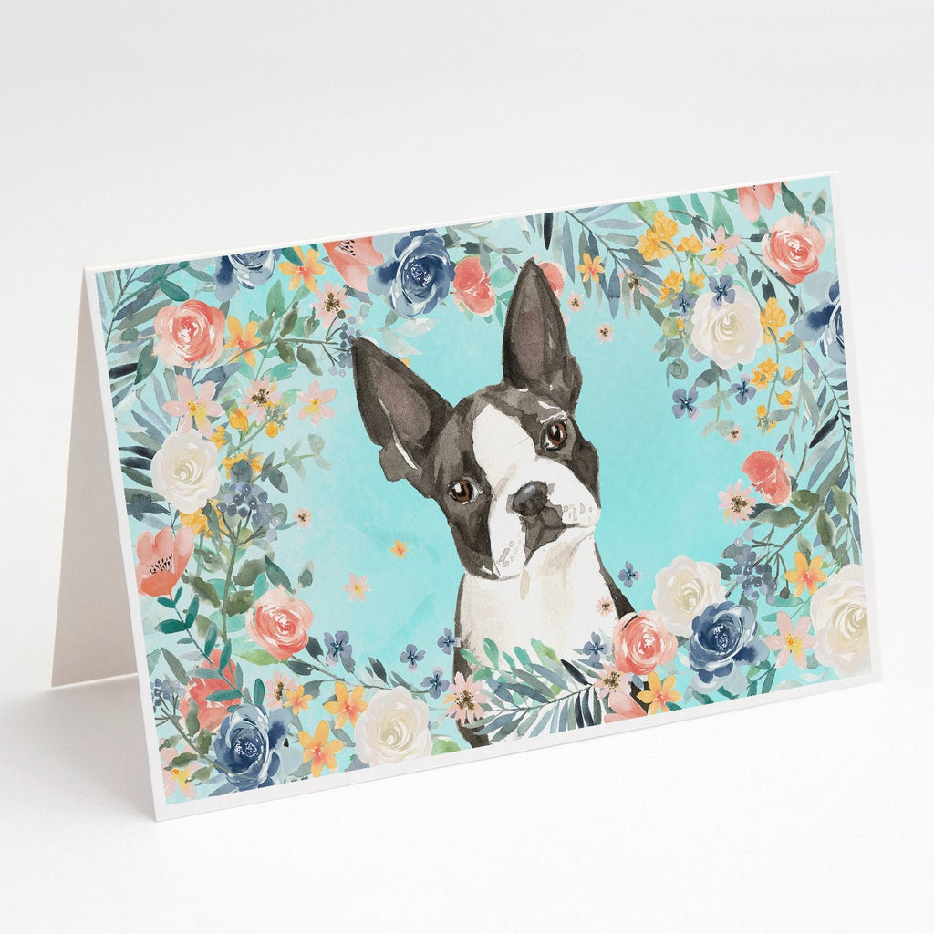 Boston Terrier Greeting Cards Pack of 8 Blank Cards with Envelopes Whimsical A7 Size 5x7