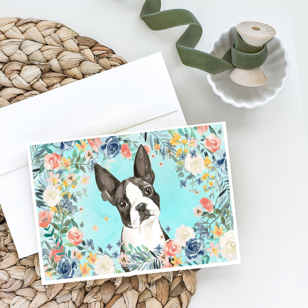 Boston Terrier Greeting Cards Pack of 8 Blank Cards with Envelopes Whimsical A7 Size 5x7