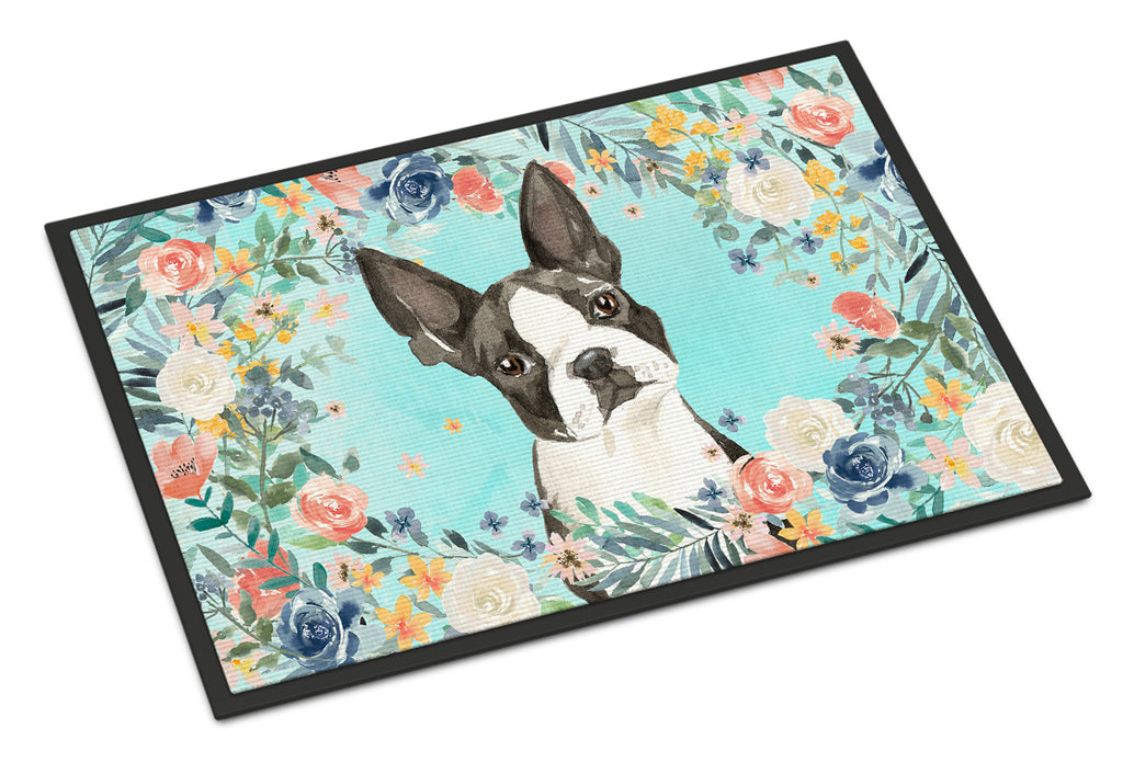Boston Terrier Doormat Indoor Outdoor 24H X 36W Front Door Mat Rugs for Entryway, Non Slip Washable Low Pile,